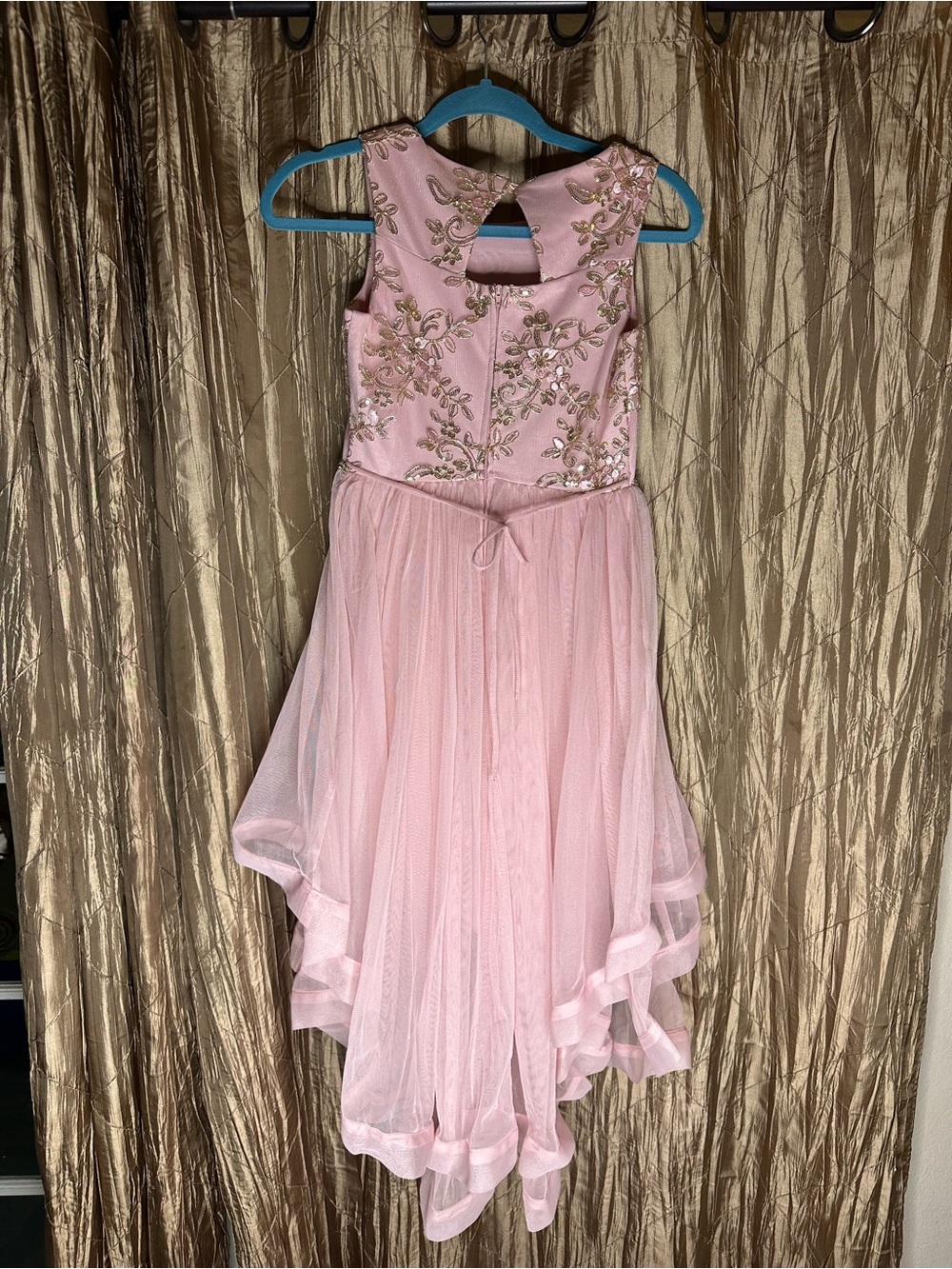 Speechless Pink Tulle Floral Embroidered Girls Formal Dress